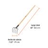 101543 - Cultivador forjado, 5 dientes, mango de madera 60", TRUPER