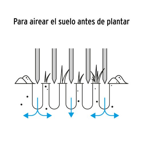 101543 - Cultivador forjado, 5 dientes, mango de madera 60", TRUPER