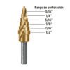 101550.2 101550 - Broca escalonada titanio 6 escalones 3/16" a 1/2", Expert
