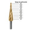 101551.2 101551 - Broca escalonada titanio 13 escalones 1/8" a 1/2", Expert