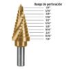 101554.2 101554 - Broca escalonada titanio 11 escalones 1/4" a 7/8", Expert