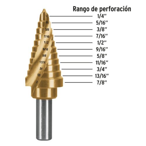 101554.2 101554 - Broca escalonada titanio 11 escalones 1/4" a 7/8", Expert