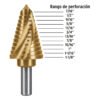 101555 - Broca escalonada titanio 12 escalones 7/16" a 1-1/8", Expert