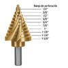 101556.2 101556 - Broca escalonada titanio 10 escalones 1/4" a 1-3/8", Expert