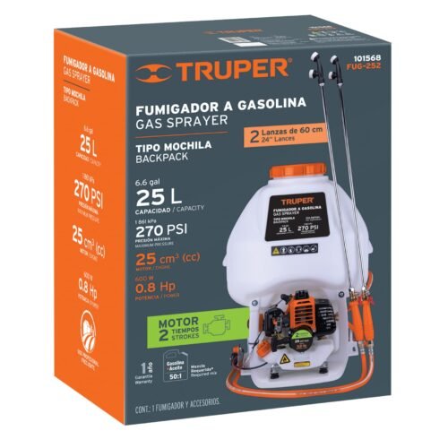 101568.4 101568 - Fumigador de 25 L con motor a gasolina de 2 tiempos, Truper