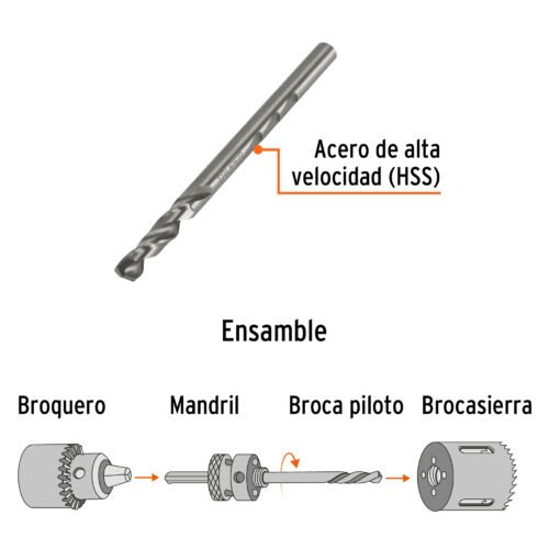 101580 - Broca piloto de 1/4" para brocasierras bimetálicas, Expert