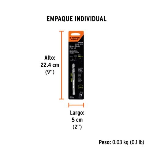 101580 - Broca piloto de 1/4" para brocasierras bimetálicas, Expert