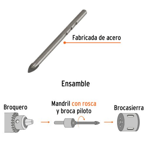 101581 - Broca piloto de 1/4" para brocasierras diamante, Truper