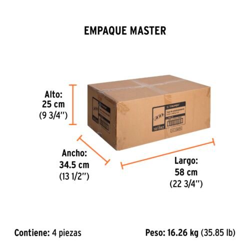 101592 - Tope de 55 cm para estacionamiento, Truper
