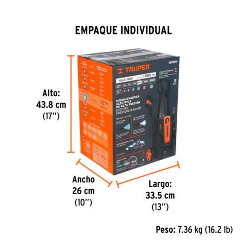 101594 - Hidrolavadora eléctrica 1800 PSI, Truper