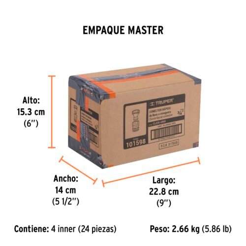 101598.4 101598 - Conector 3/4" rápido de latón grifo-manguera sistema click