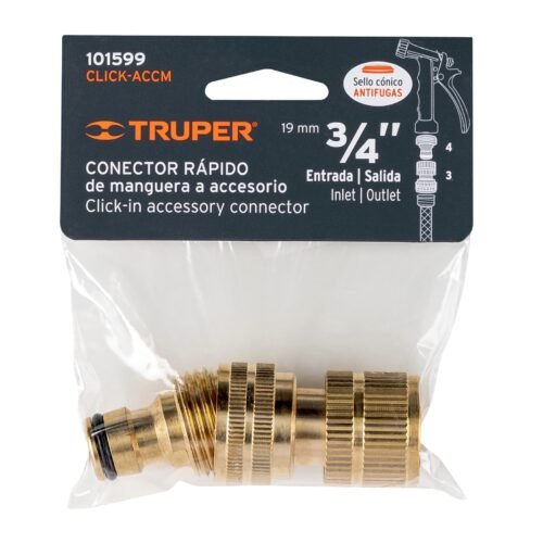 101599 - Conector 3/4" rápido de latón manguera-acc. sistema click