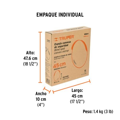 101608 - Espejo convexo de 45 cm, Truper