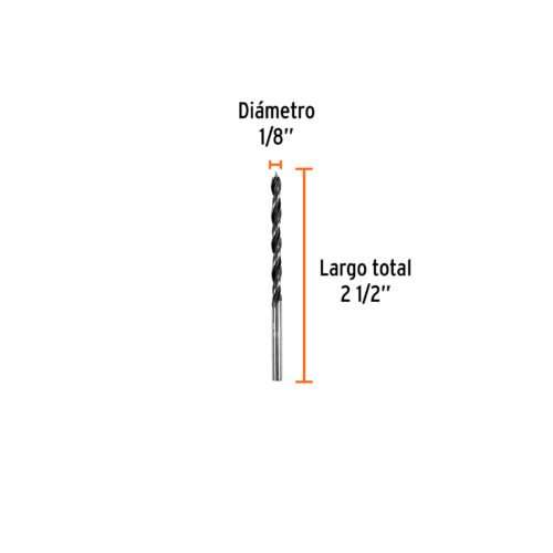 101626.2 101626 - Broca con punta centradora para madera 1/8", TRUPER