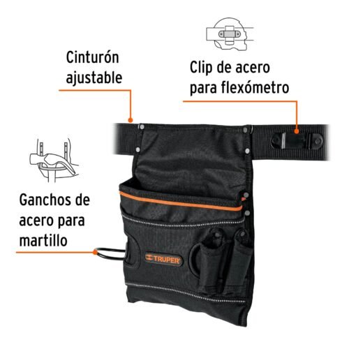 101665 - Porta herramientas de poliéster, 5 compartimentos, Truper
