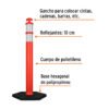 101666.1 101666 - Poste delimitador de 115 cm de alto con base y reflejante