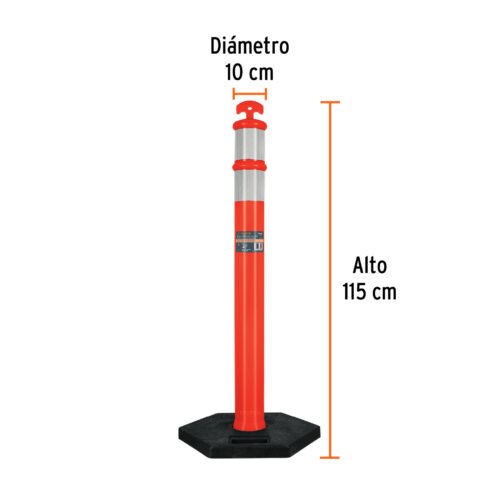 101666.2 101666 - Poste delimitador de 115 cm de alto con base y reflejante