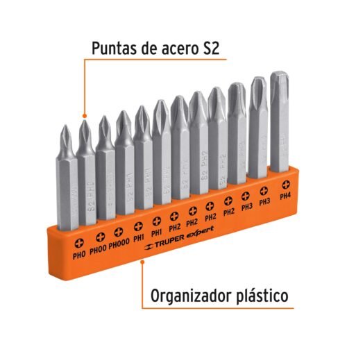 101674 - Juego de 12 puntas de cruz combinadas largo 2", Expert