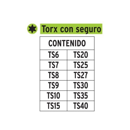 101675 - Juego de 12 puntas torx combinadas c/seguro largo 2", Expert