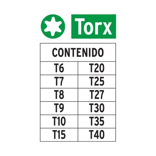 101678 - Juego de 12 puntas torx combinadas largo 2", Truper Expert