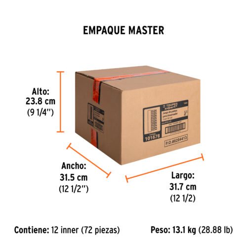 101678 - Juego de 12 puntas torx combinadas largo 2", Truper Expert