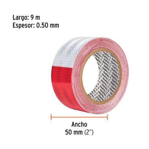 101683 - Rollo de 9 m x 2" de cinta reflejante de PVC, Truper