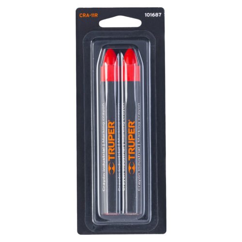 101687 - Blíster con 2 crayones de 12 cm industriales rojos, Truper
