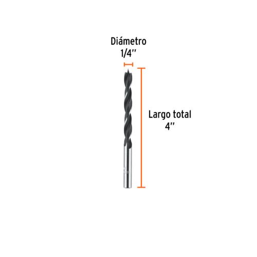 101691.2 101691 - Broca con punta centradora para madera 1/4", TRUPER