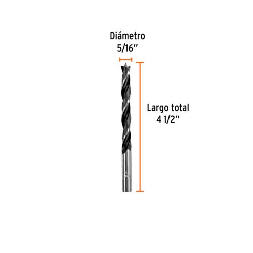 101693.2 101693 - Broca con punta centradora para madera 5/16", TRUPER