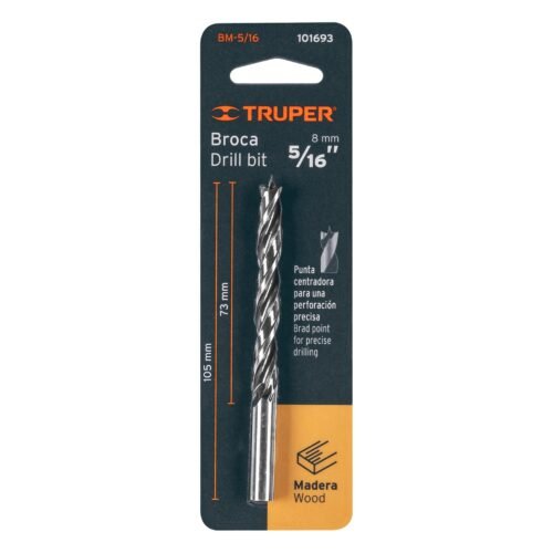 101693.3 101693 - Broca con punta centradora para madera 5/16", TRUPER