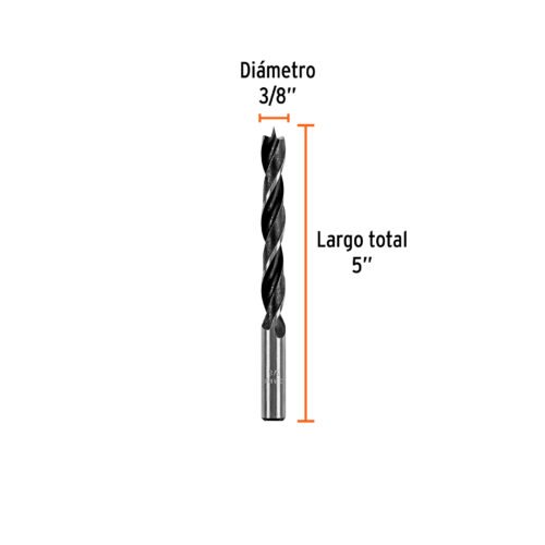 101694.2 101694 - Broca con punta centradora para madera 3/8", TRUPER