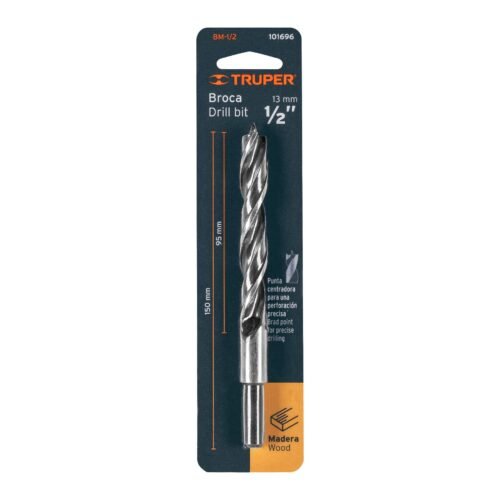 101696 - Broca con punta centradora para madera 1/2", TRUPER