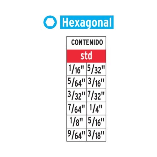 101710 - Juego de 12 puntas hexagonales std largo 2", Expert