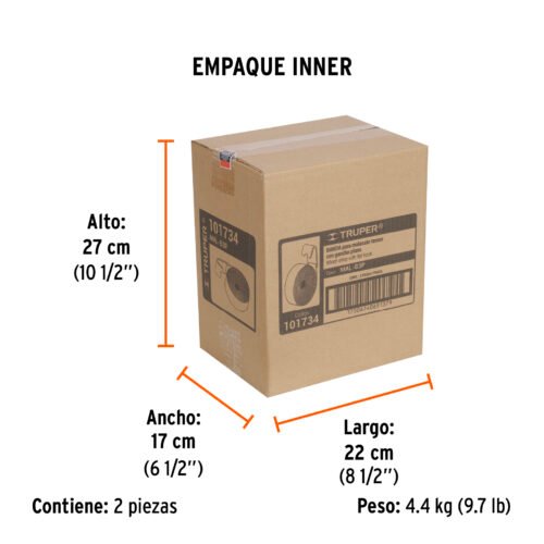 101734 - Banda de 4" x 9 m con gancho plano para malacate, Truper