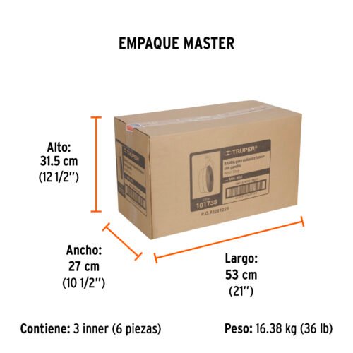 101735 - Banda de 4" x 9 m con gancho "J" para malacate, Truper
