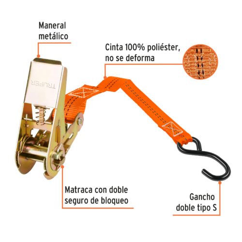 101742.2 101742 - Juego de 4 sujetadores con matraca carga máxima 675 kg