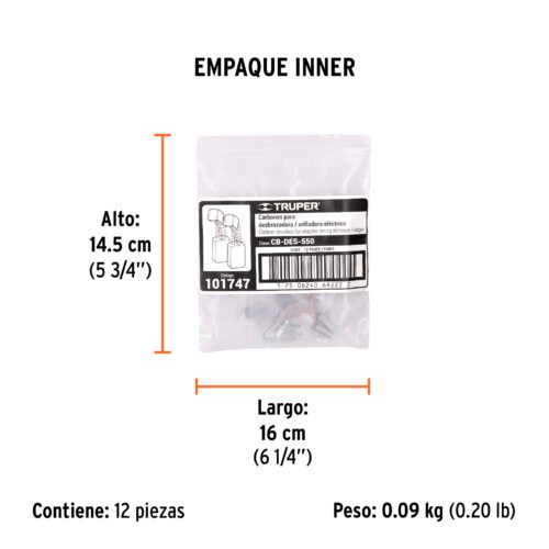 101747 - Bolsa con 2 carbones de repuesto para DES-550, TRUPER