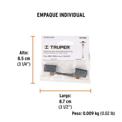 101748.2 101748 - Bolsa con 2 carbones de repuesto para MEZ-150N, TRUPER