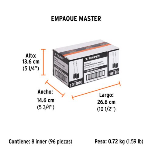 101800.4 101800 - Bolsa con 2 carbones de repuesto para ESM-45110, TRUPER