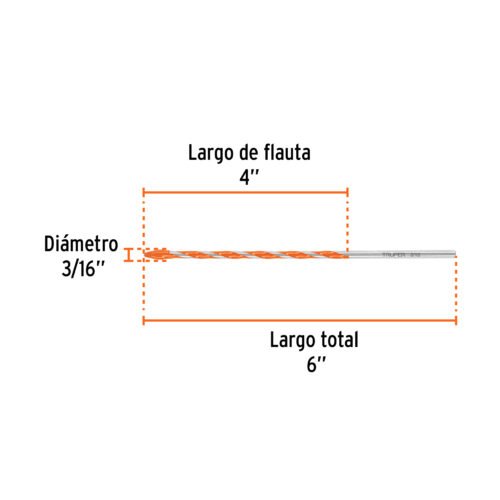 101805 - Broca multimaterial 3/16 x 6", Truper