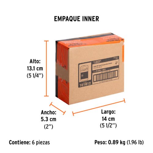 101812.5 101812 - Estuche con 5 puntas de cruz PH2 largo 4", Truper Expert