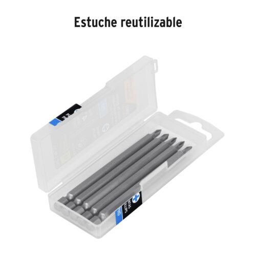 101823.3 101823 - Estuche con 5 puntas de cruz PH0 largo 4", Truper Expert