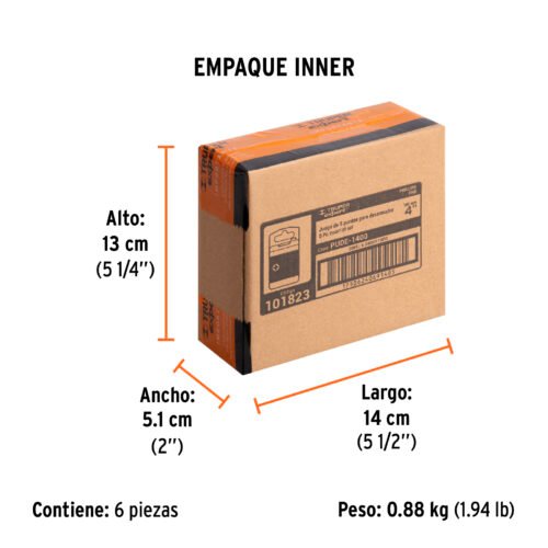 101823.6 101823 - Estuche con 5 puntas de cruz PH0 largo 4", Truper Expert