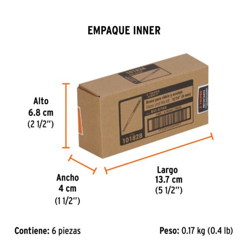 101828 - Broca para vidrio y azulejo 5/16", Truper Expert