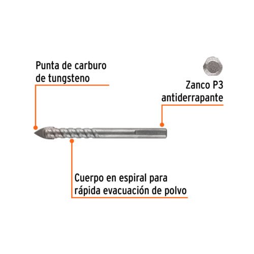 101829 - Broca para vidrio y azulejo 3/8", Truper Expert