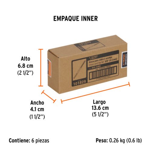 101829 - Broca para vidrio y azulejo 3/8", Truper Expert