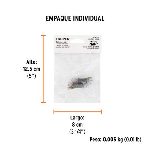 101830 - Bolsa con 2 carbones de repuesto para CEPEL-3-1/4A4, TRUPER