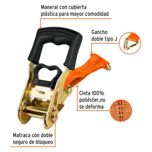 101831 - Juego de 2 sujetadores con matraca carga máxima 1500 kg