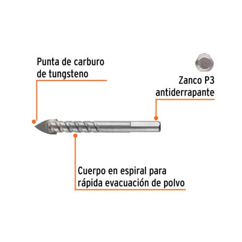 101840 - Broca para vidrio y azulejo 1/2", Truper Expert