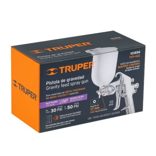 101856 - Pistola p/pintar gravedad LVMP vaso plástico, 1.7 mm, Truper
